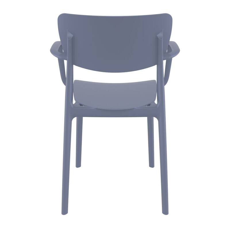 33" Gray Solid Stackable Patio Dining Arm Chair
