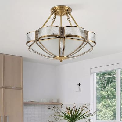 Flower-shaped Ceiling Light Indoor Home Classic Pendant Lamp - 17" x 13"