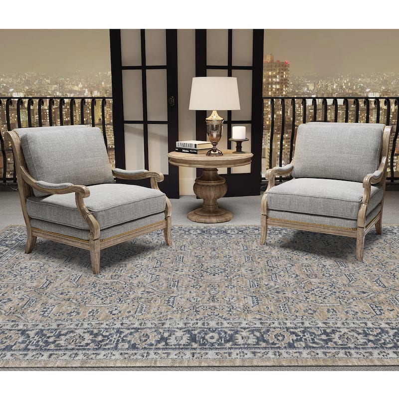 Ivanna Classic Bordered Hand-Woven Area Rug - 8' x 10' - Gold