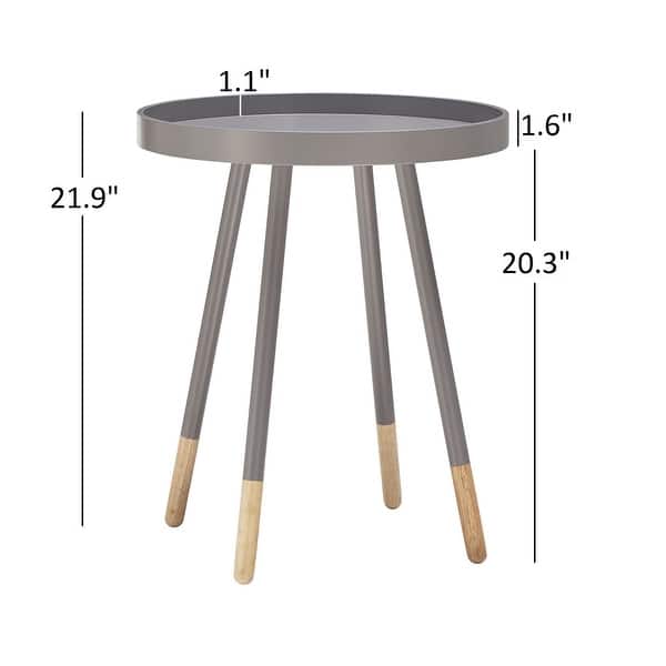 Marcella Paint-Dipped Round Tray-Top Side Table by iNSPIRE Q MODERN