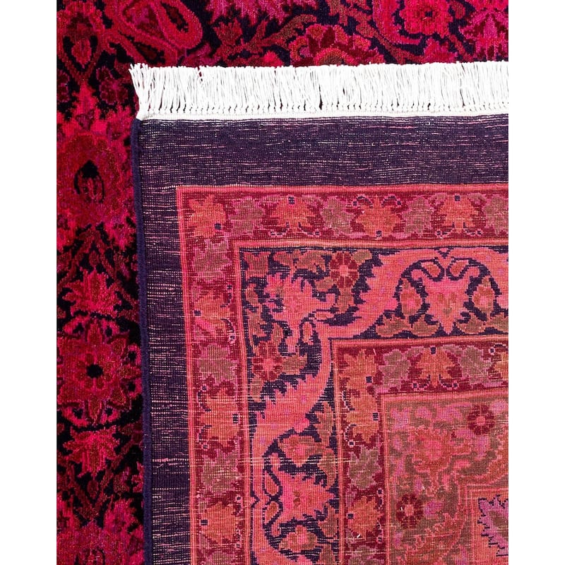 Overton Handknotted Wool Vintage Inspired Contemporary Overdyed Blue Area Rug - 15' 10" x 11' 10"