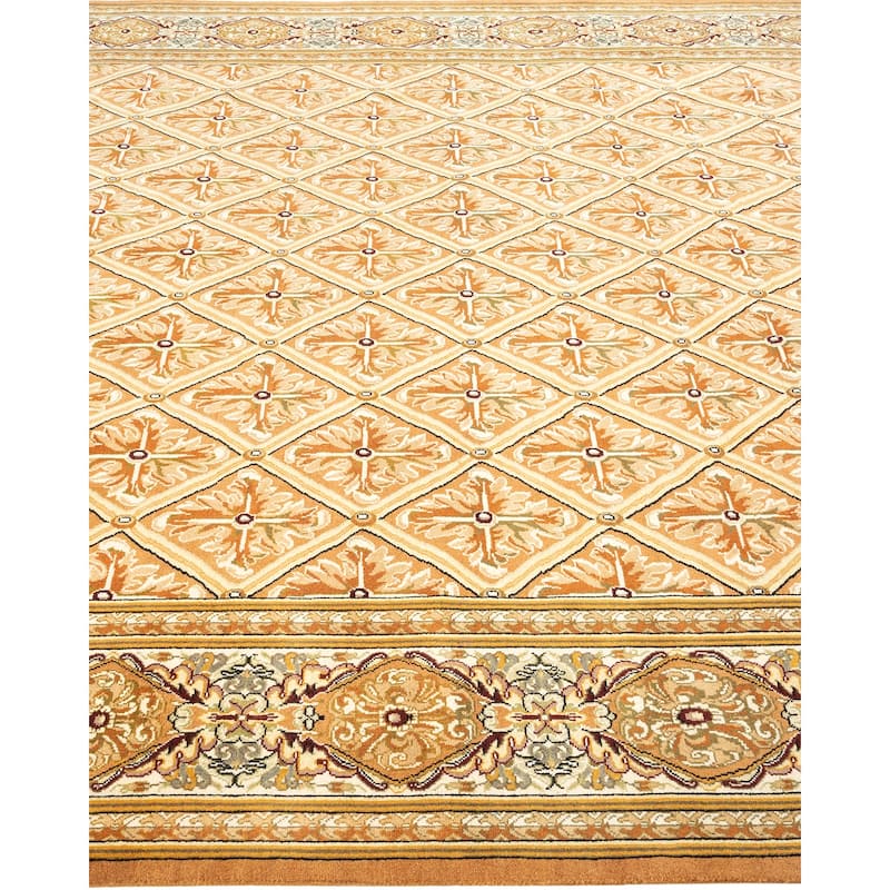 Overton Hand Knotted Wool Vintage Inspired Traditional Mogul Yellow Area Rug - 6' 2" x 8' 10"