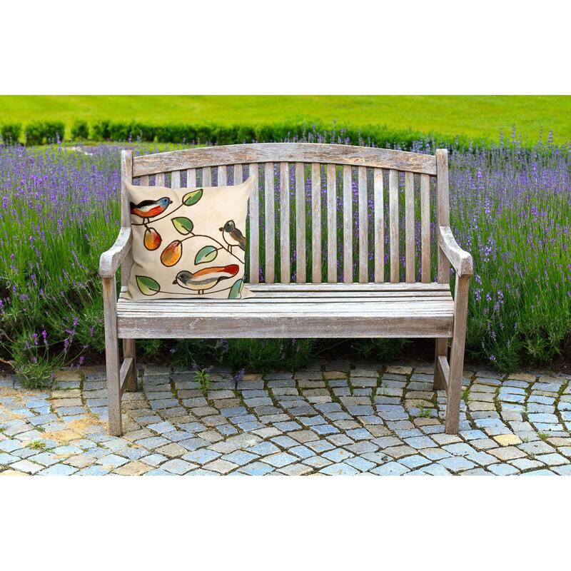 Liora Manne Visions III Song Birds Indoor/Outdoor Pillow Cream 20" Square