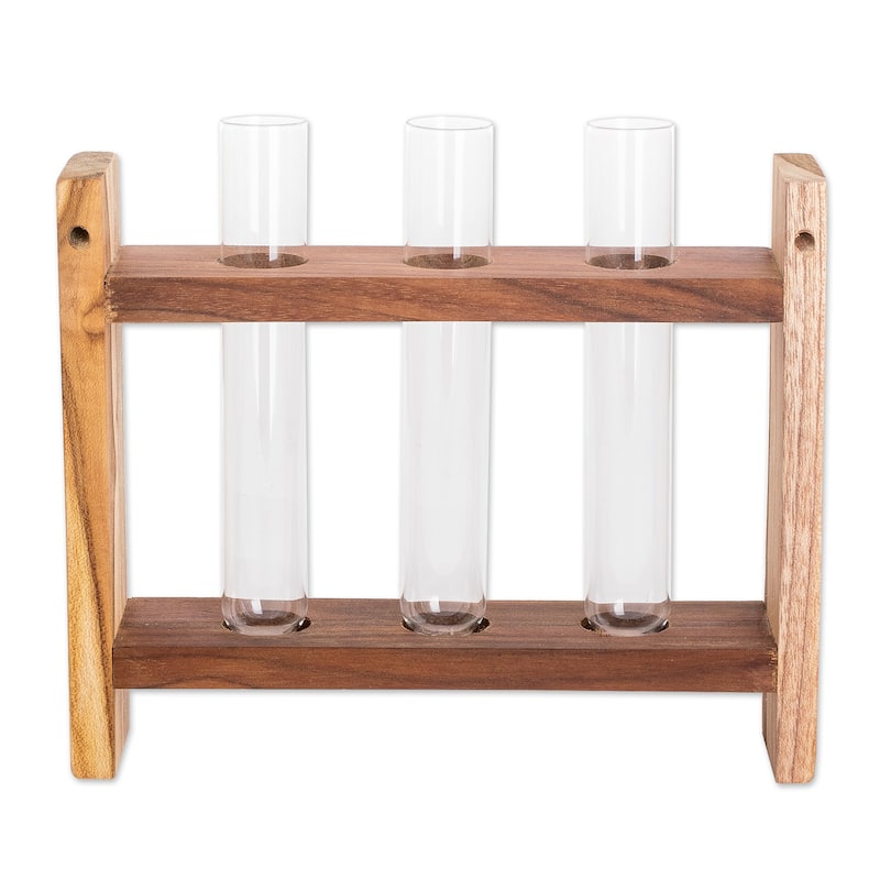 Novica Handmade Home Delight Teak And Glass Vase
