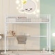 preview thumbnail 15 of 22, Twin Size Loft Bed with Built-in MDF Desk and Metal Grid, Metal Slat Bed Frame with Full-Length Guardrails and 4-Step Ladder