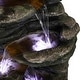 preview thumbnail 11 of 10, 40in High Outdoor 6-tier Rock Cascading Water Fountain with LED Lights - N/A