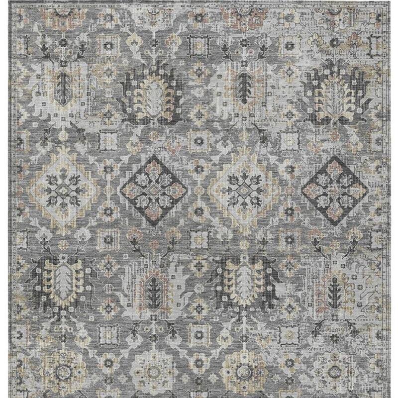 HomeRoots Floral Medallion Traditional Rectangle Outdoor Rug