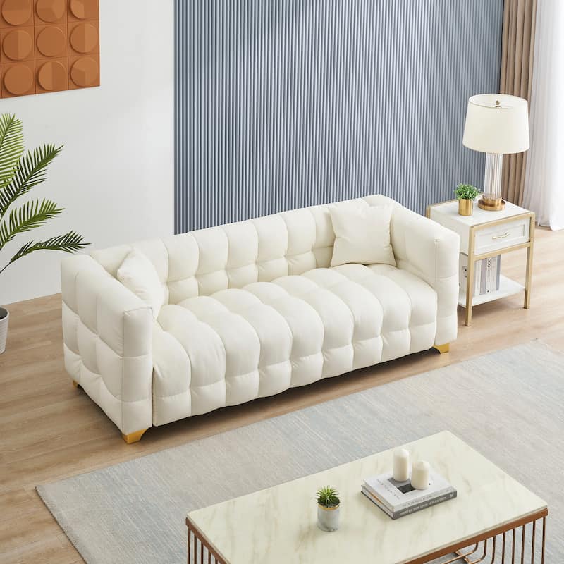 80" American Body Structure Deep Seat Sofa Technology Cloth 3 Seater Couch with Waterproof, Stain-proof and Anti-cat Paw