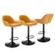 preview thumbnail 40 of 51, Glitzhome Set of 3 Mid-Century Modern Adjustable Swivel Bar Stools - Set of 3