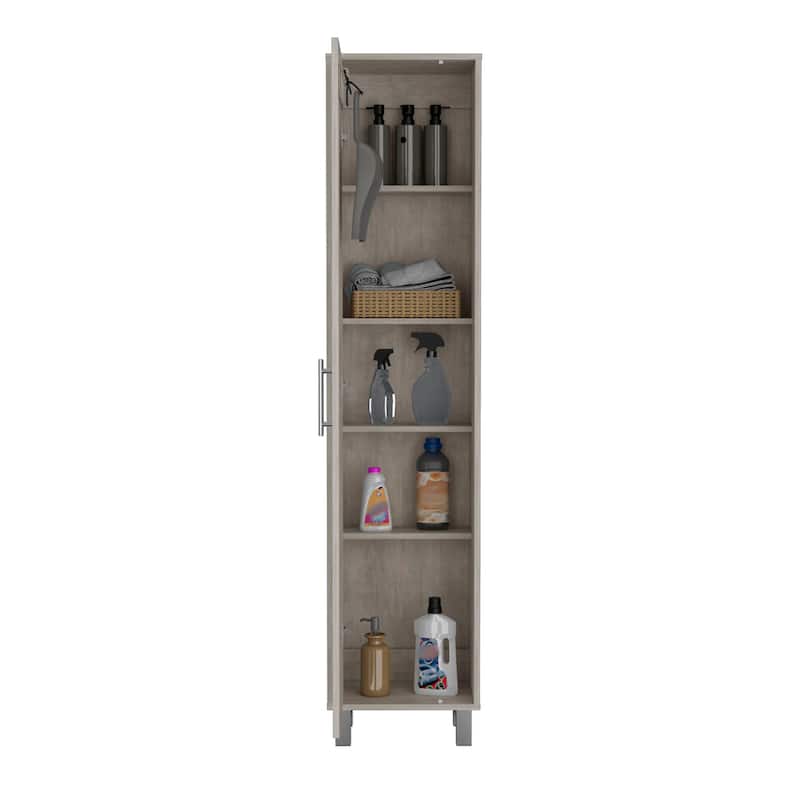 Laska 71" Tall 5-Shelves Storage Cabinet Broom Closet - N/A