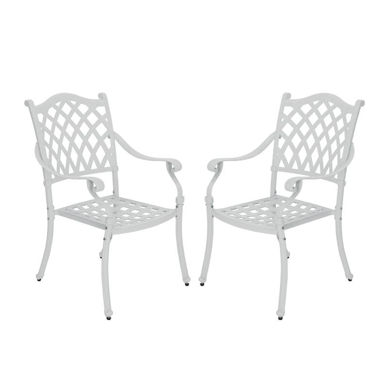 Clihome Cast Aluminum Patio Dining Chairs (Set of 2)