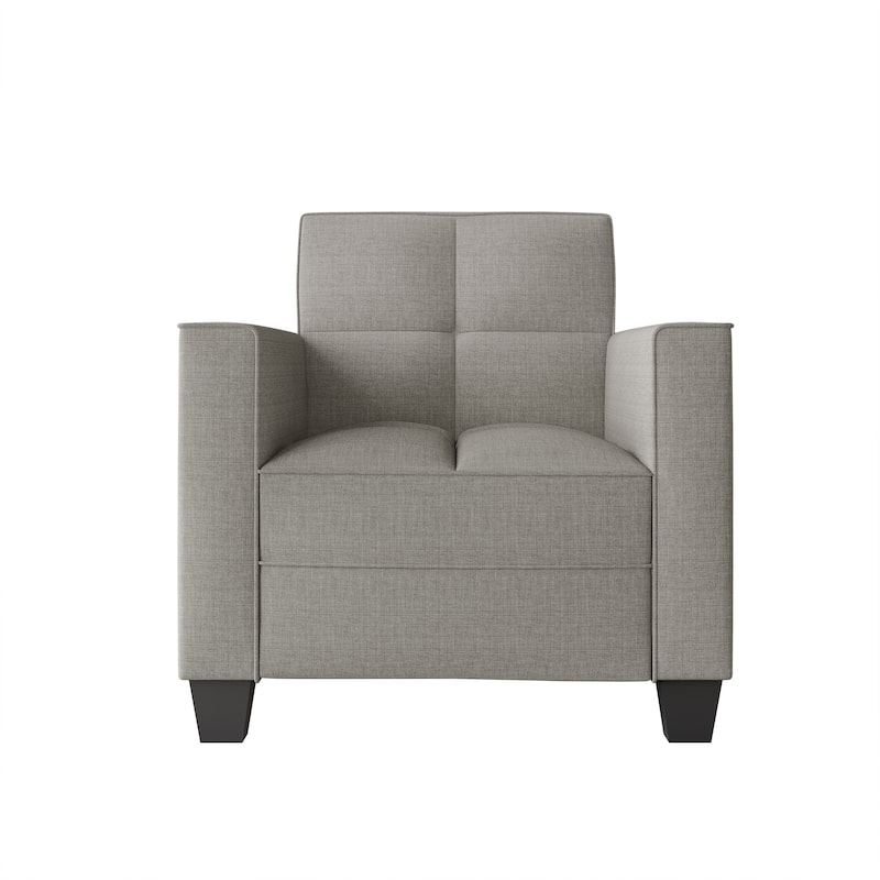 CraftPorch Chic Modern Linen Upholstered Chair - Grey