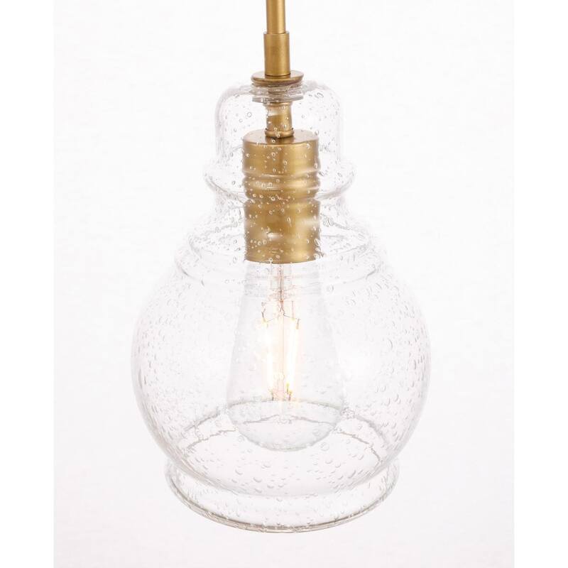 Adelee 6.25-Inch 1-Light Clear Seeded Glass Pendant
