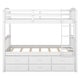 preview thumbnail 8 of 14, Multifunctional Design Wood Bunk Bed with Sturdy Frame and Extra Sleeping Bed, Twin over Twin, White
