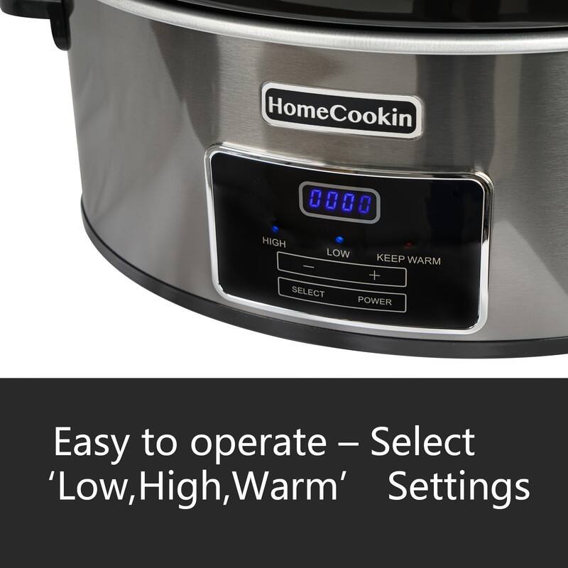 Homecookin 6,7 Quart Digital Display Programmable Slow Cooker