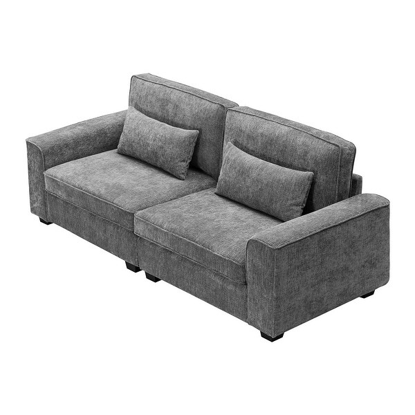 Grey fabric two seater sofa discount