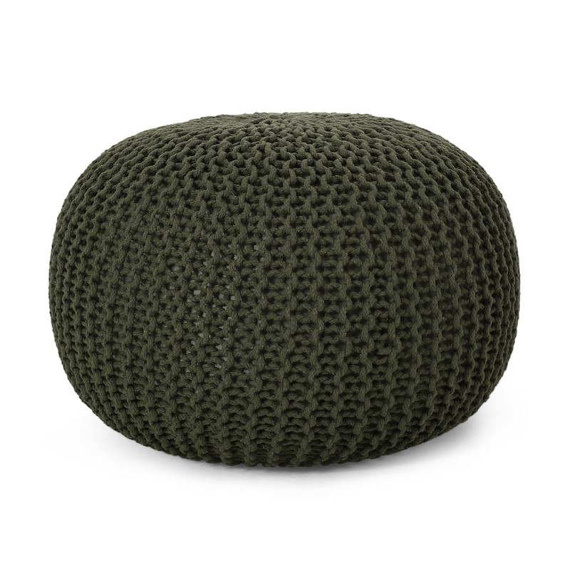 Abena Knitted Cotton Pouf by Christopher Knight Home