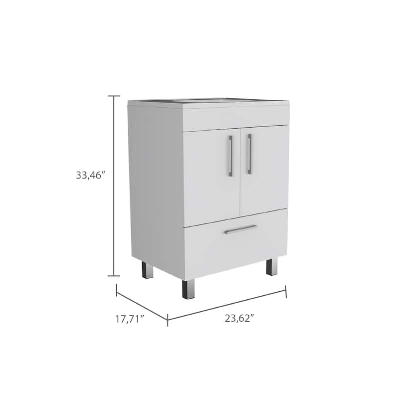 2-Door Bathroom Vanity Cabinet with Sink Rectangle Storage Cabinet