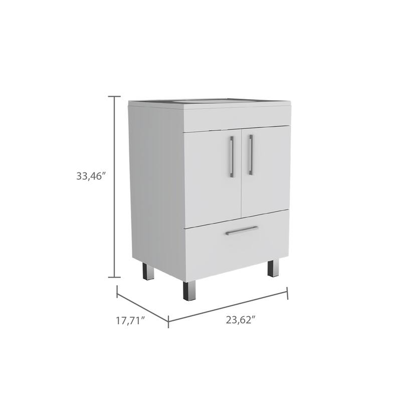 Modern Bathroom Vanity Cabinet with 2 Doors, 1 Drawer, and Ergonomic Design - 23.62"W x 15.71"D x 33.46"H - 17.71in L