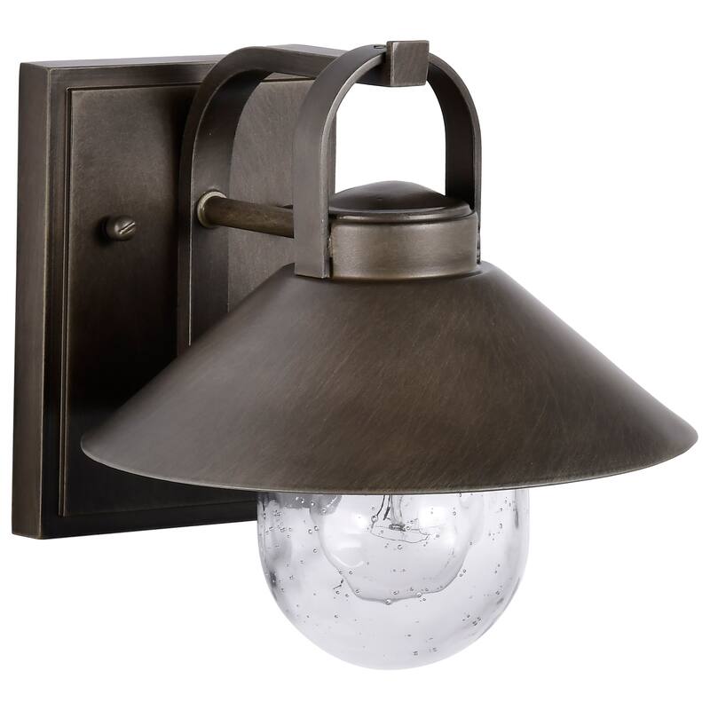 Ridge Small Outdoor Lantern Brozne Finish Clear Seeded Glass - Bronze