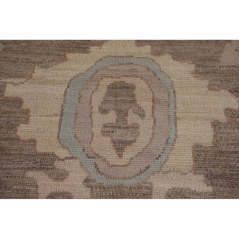 Brown Oushak Turkish Area Rug Handmade Wool Carpet - 8'5" x 9'10"