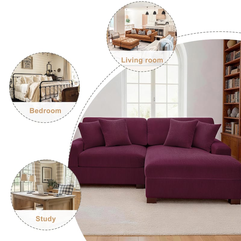 Oversized L-shaped Modular Sectional Sofa with Chaise Lounge