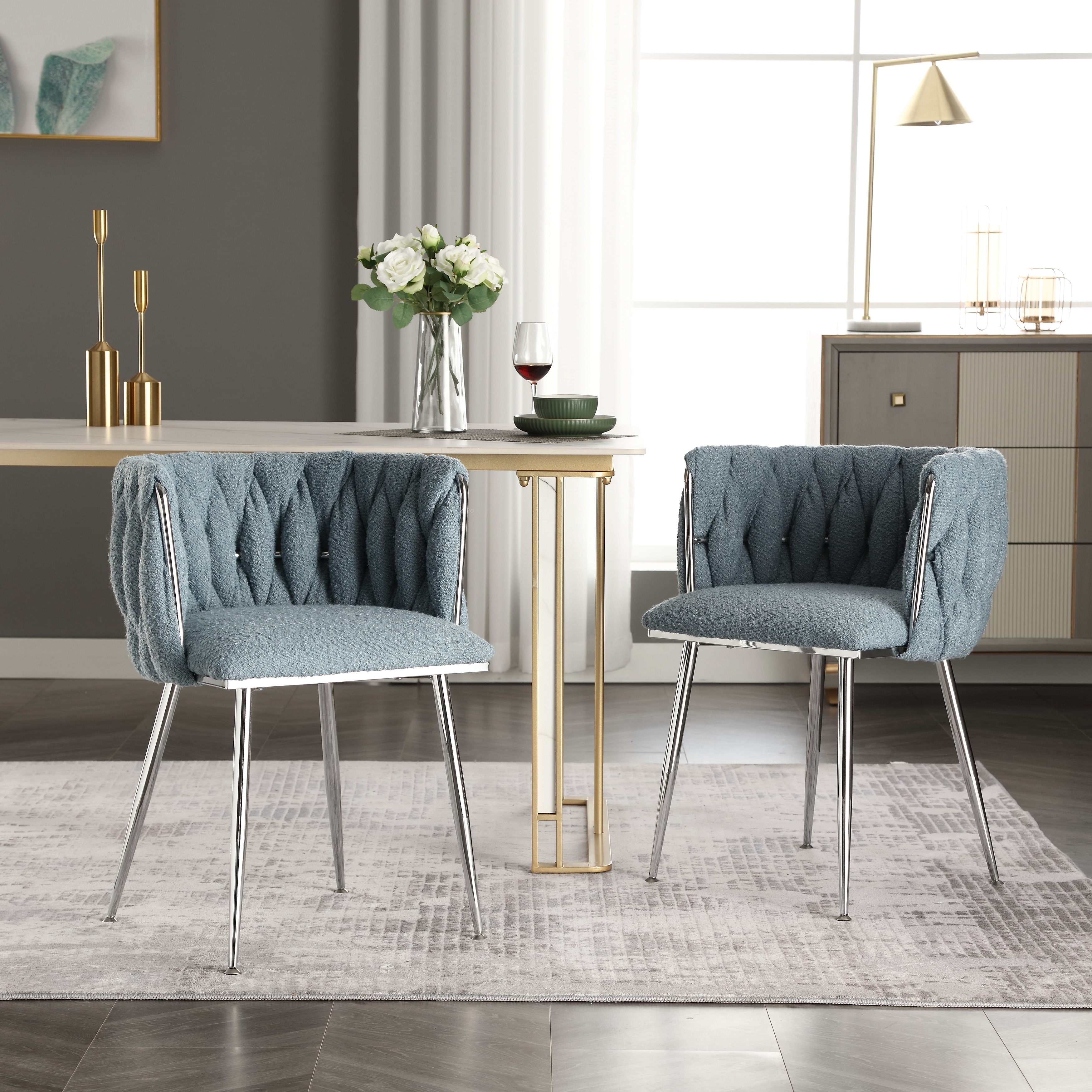 Leisure Dining Chairs Accent Chair Velvet Accent Lounge Chair With Metal Feet 2PC SET Bed Bath Beyond 40032867
