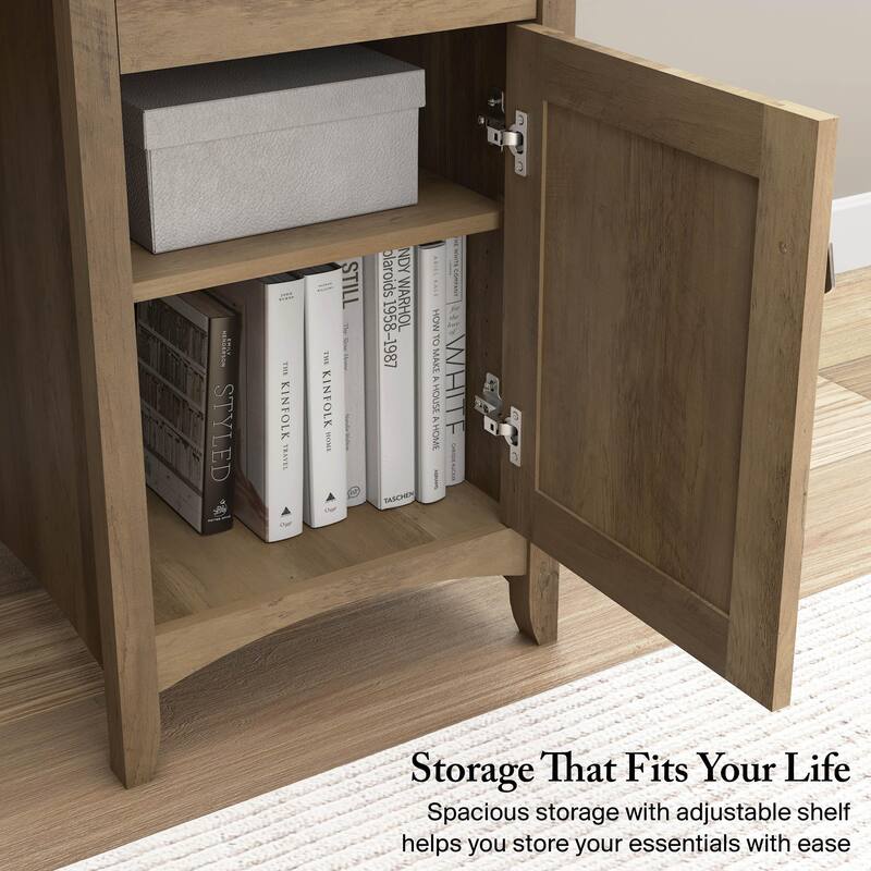 Bush Furniture Salinas 60W L Shaped Desk with Drawers and Storage