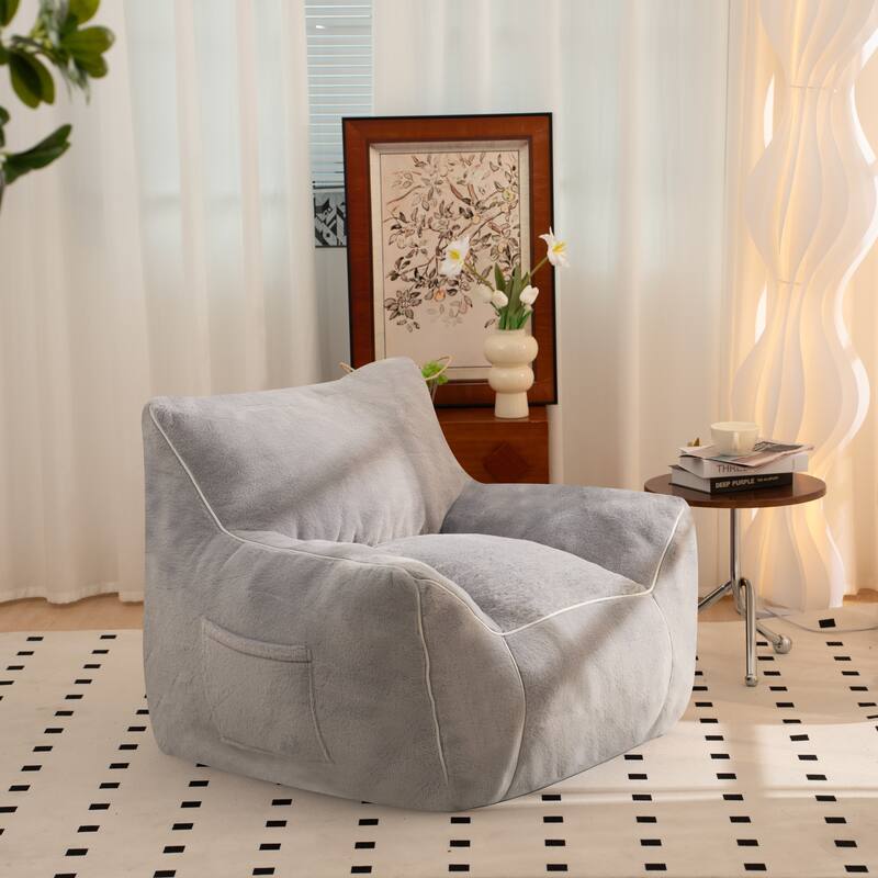Modern Bean Bag Chair Comfy Floor Sofa with Back Support for Bedroom Living Room Apartment