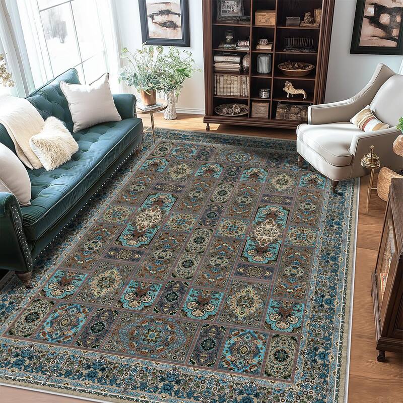 Vintage Distressed Carpet - 8' x 10' - Multi