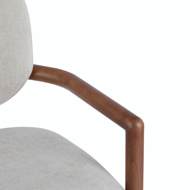 Set of 2 Upholstered Arm Chairs with Rubber Wood Accent Legs