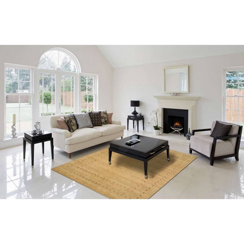 Home Decor EORC Handmade Wool Lori Baft Rug, Beige Luxurious & Timeless Area Rug for Adding Sophistication and Comfort to Your