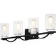 preview thumbnail 3 of 3, Salem 4-Light Matte Black Vanity Light - Matte Black