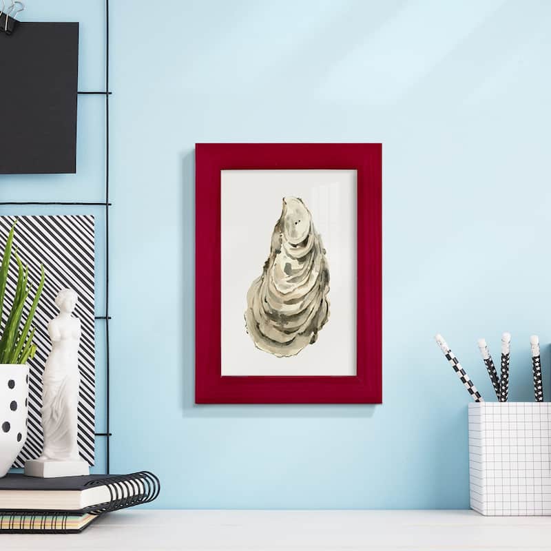 Neutral Oyster Study I -Framed Print w/glass-Cherry Red