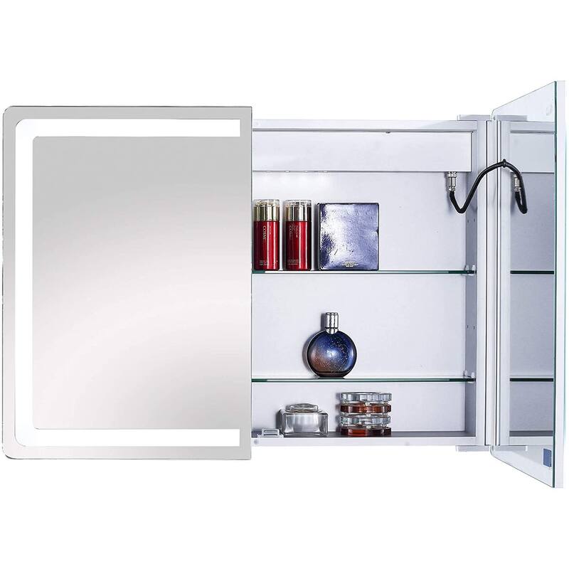 Egret M16 34" W X 24" H Tri-Color LED Medicine Cabinet with Dimmable Touch Sensor and Anti-Fog pad - 34x24