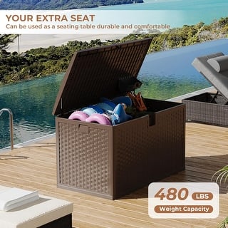 Outdoor Storage Box Wooden With Wheels Patio Storage Box