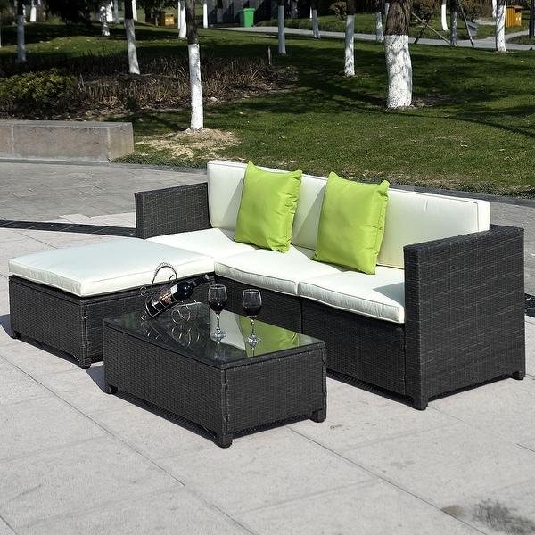 Shop Costway Outdoor Patio 5pc Furniture Sectional Pe ...