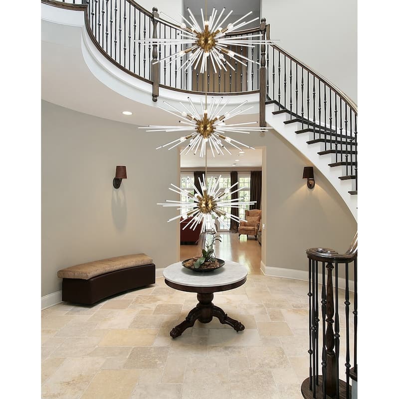 Indigo Home 46 inch three tiers crystal starburst chandelier