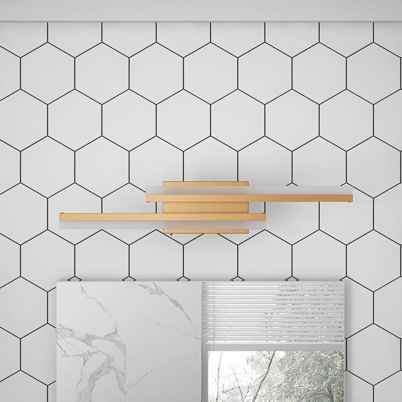 Modern Linear LED Bathroom Vanity Light Fixture with Acrylic Shade