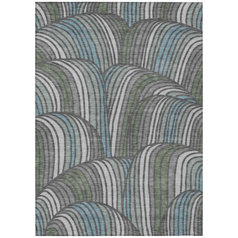 Machine Washable Indoor/ Outdoor Modern Parsons Chantille Rug