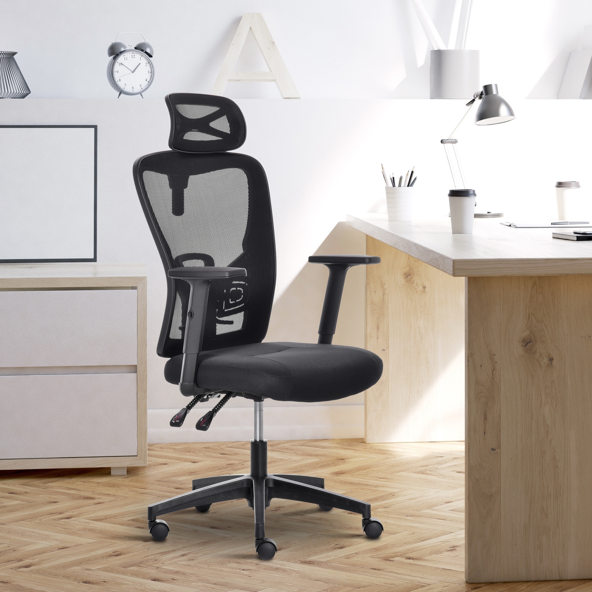 High back ergonomic online office chair with headrest