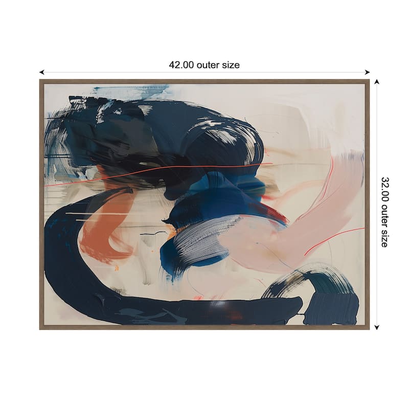 Kate and Laurel Sylvie Deep Blue Momentum I Framed Canvas by Amy Lighthall