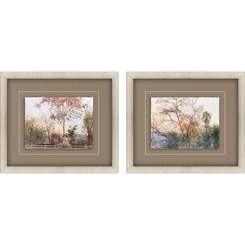 Quiet Place S/2 Framed Art Giclee Under Glass - Green - 23 X 27 X 2