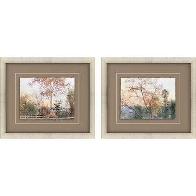Quiet Place S/2 Framed Art Giclee Under Glass - Green