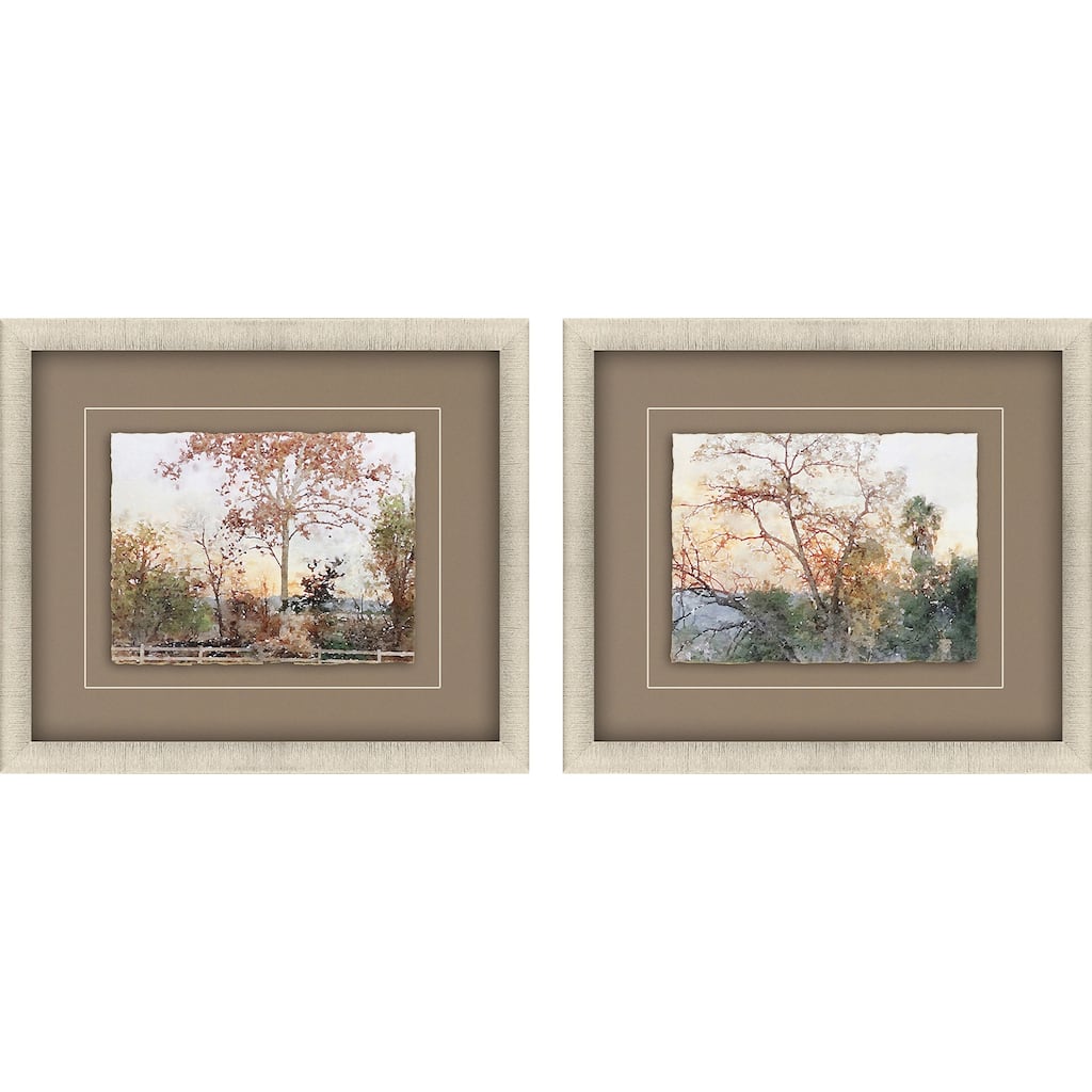 Quiet Place S/2 Framed Art Giclee Under Glass - Green