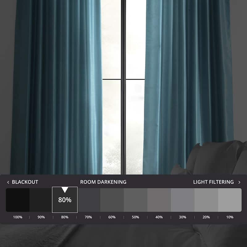 Exclusive Fabrics Vintage Textured Faux Dupioni Silk Room Darkening Curtains (1 Panel)