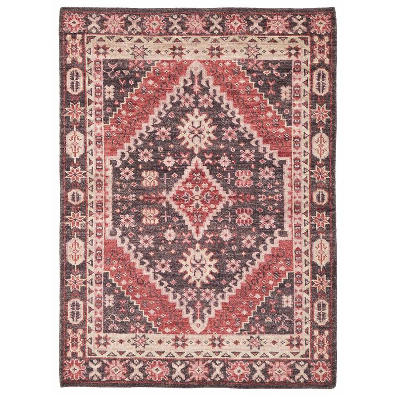 ECARPETGALLERY Hand-knotted Jules Serapi Dark Brown Wool Rug - 5'5 x 7'7