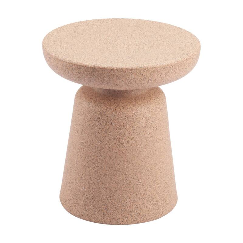 16" Brown Heavy Duty Plastic Round Outdoor Side Table