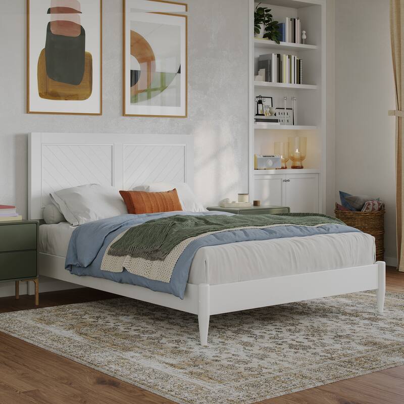 Berkshire Solid Wood Low Profile Platform Bed - White - Full