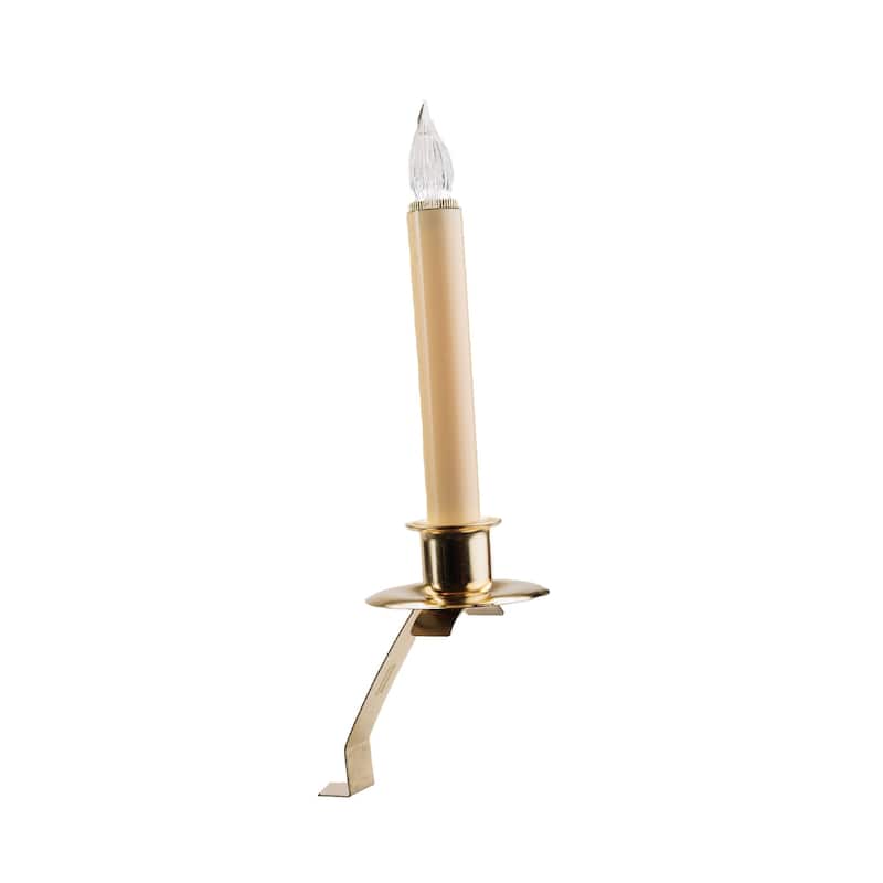 3 Battery Operated LED Gold Cambridge Slant Christmas Candle Lamps 12"